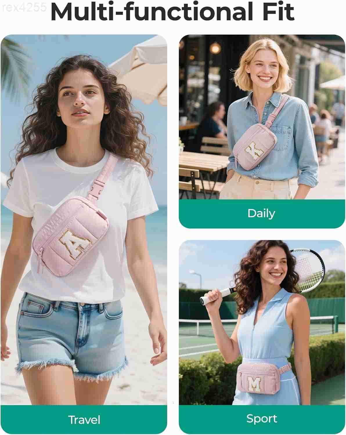 Fanny Packs for Women Cross Body Quilted Puffy Belt Bag with Pockets Fashion Waist Packs for Traveling Hiking BlackW250912