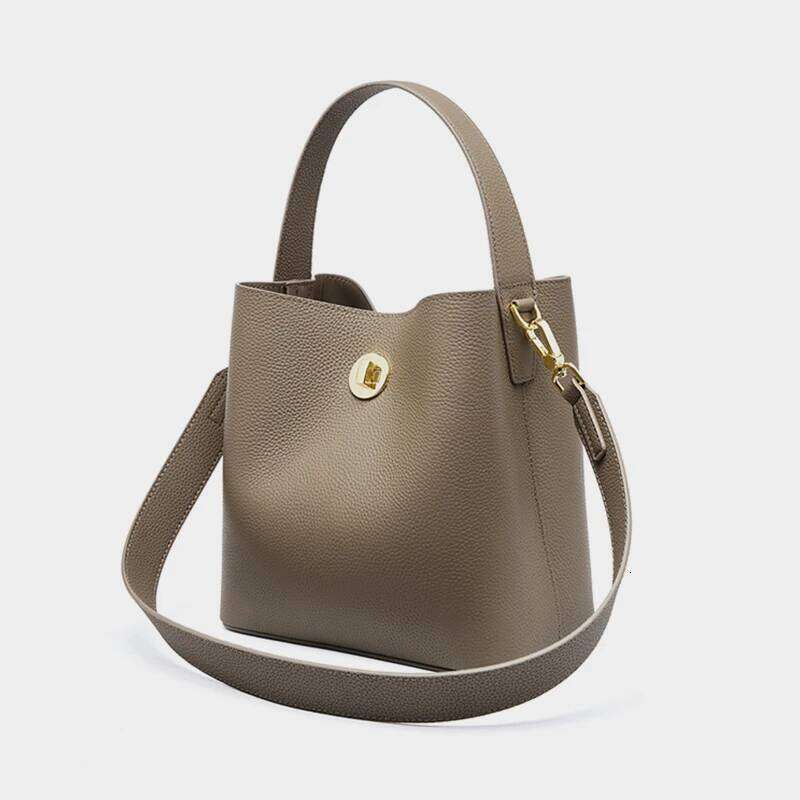 Hifashion Cowhide Genuine Leather Bucket Tote Handbags For Women 2025 Designer Work Office Ladies Shoulder Crossbody Bags