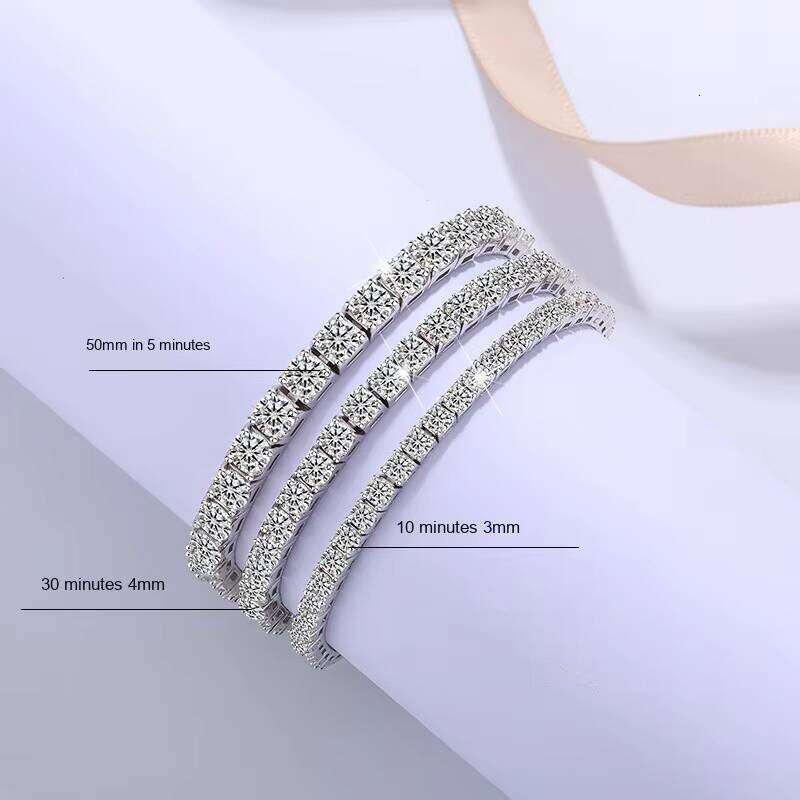 Drop Shipping Sier Plated Gold Moissanite Tennis Bracelet Hand Jewelry Wholesale for Men and Women