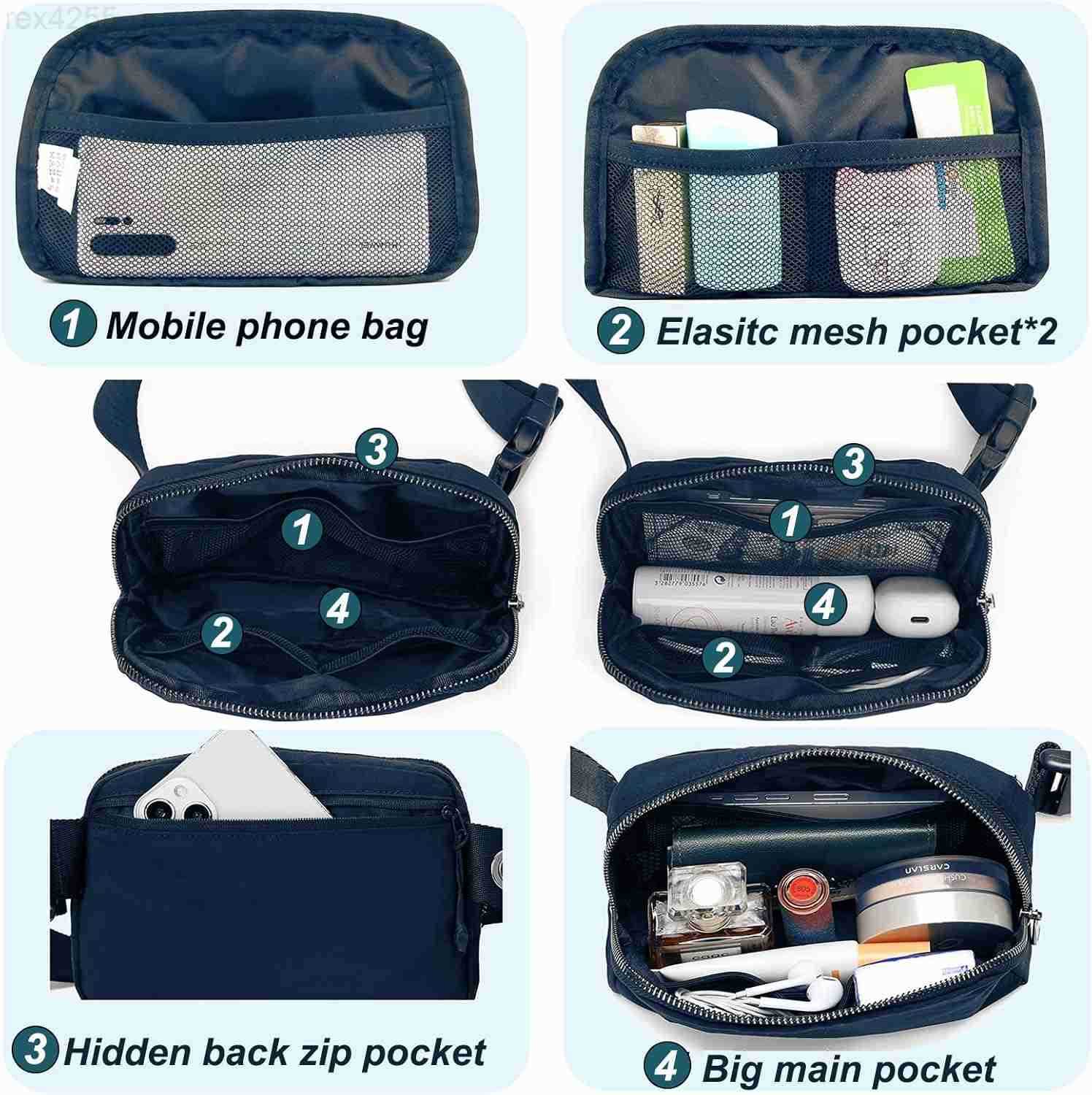 Fanny Pack for Women MenFashion Crossbody Bag Mini Belt Bag with Adjustable Strap and 118in Extension Belt Waterproof Waist Bag for Outdoor Running Hi