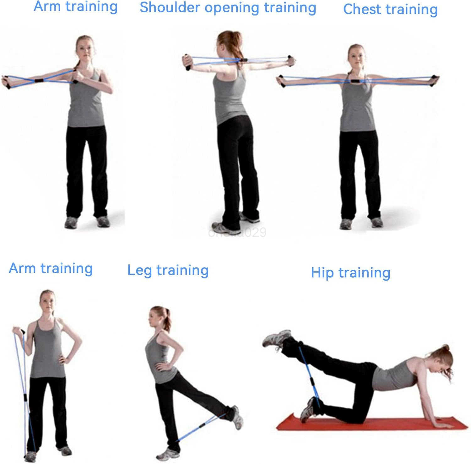 8 Resistance Band Great Elasticity FitnESS Bands for Yoga Pilates Stretching W250912