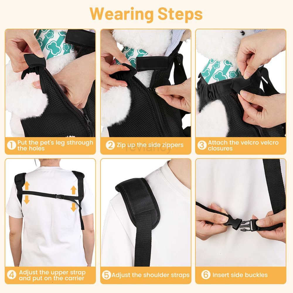 Dog Cat Backpack Carrier Dog Carrier Adjustable for Small Medium Dogs Pet Dog Front Chest Carriers Backpacks Puppy Carrier Sling Backpack Holder Papoo