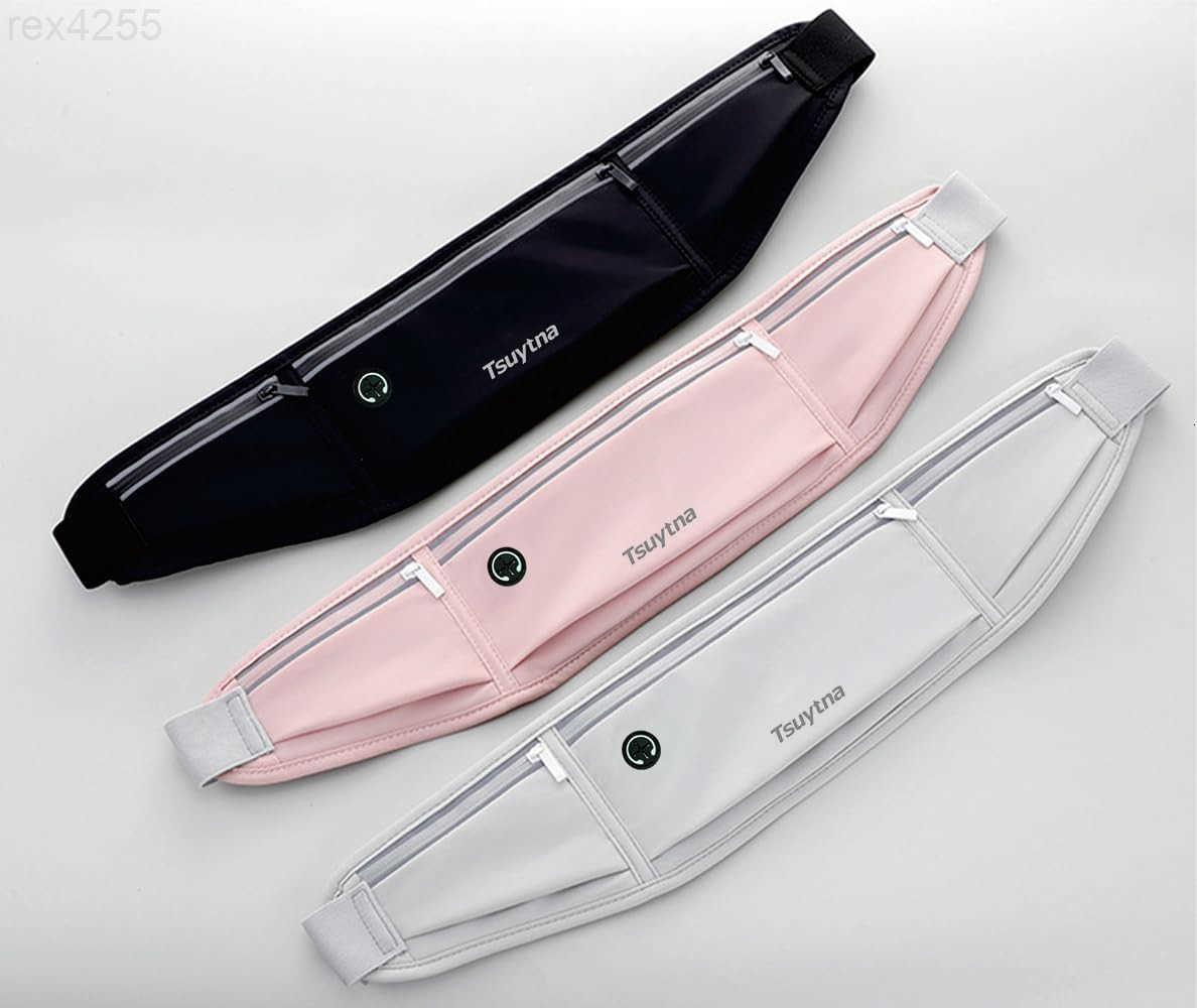 Running Belt for Women Men Slim Phone running belt with WaterResistant Phone Holder 3 pockets Adjustable Waist Strap Reflective Safety Design for Runn