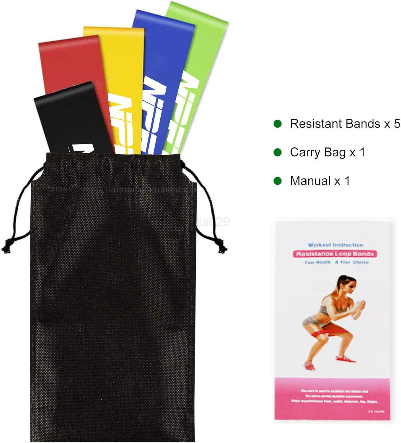 Resistance Loop Bands Resistance Exercise Bands for Home Fitness Stretching Physical Therapy Strength Training Workout Bands W250912