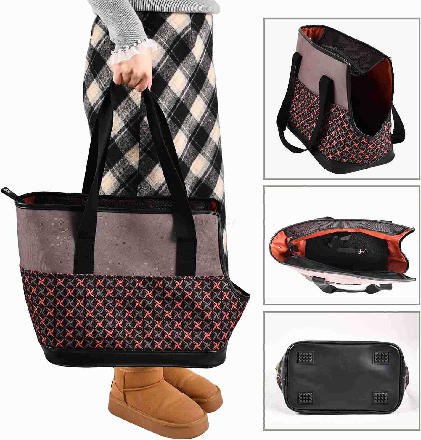 Dog Purse Carrier for Small Dogs SoftSided Tote Bags with Pocket Dog Travel Supplies Portable Dog Sling with AntiSlip BottomW250912