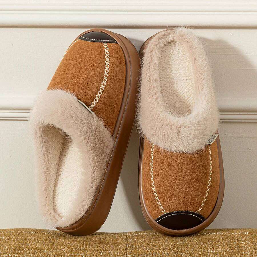 Fashion Women Slippers Winter Soft Thick Soled Indoor And Outdoor Warmth Comfort Breathable Non Slip Casual Couple Home Shoes