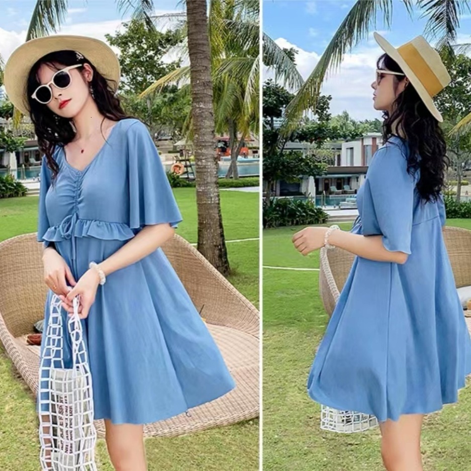 Hot-Selling New Plus Size Fat MM Mom 100kg Slimming Belly-Covering Two-Piece Conservative Body-Covering Hot Spring Swimsuit