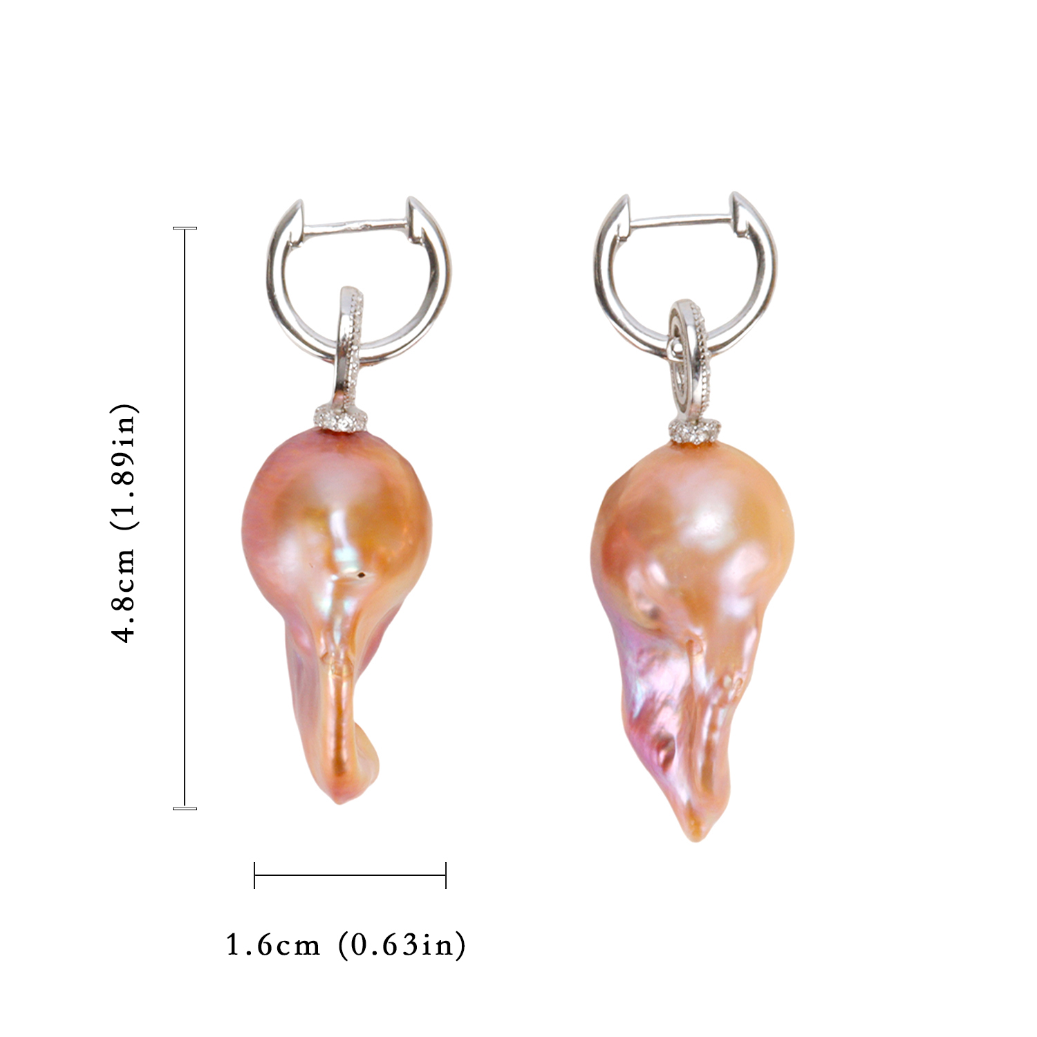 Natural Freshwater Baroque Pearl Earrings Sterling Silver Freshwater Pearl Hooks Stylish and Versatile Trendy Anniversary Gift Best Friend Gift