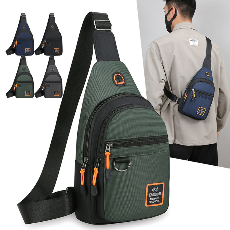 Designer Bag Chest Bag For Men New Korean Free Shipping Style Versatile Chest Small Crossbody Bag Waterproof And Durable Luxury Bag Oxford Cloth Small