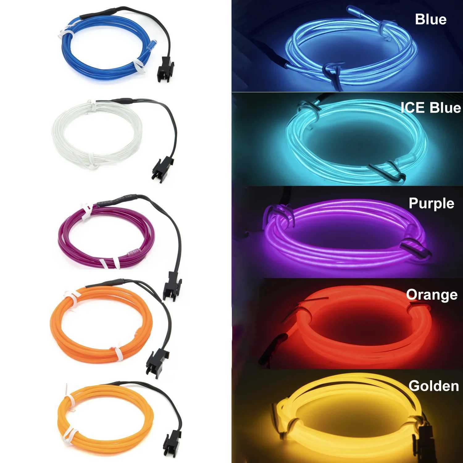 15m 10m EL Wire Flexible Neon Light Glow EL Draht Seil Rohr band wasserdichte LED Neon Lichter Schuhe Kleidung Auto De C250912