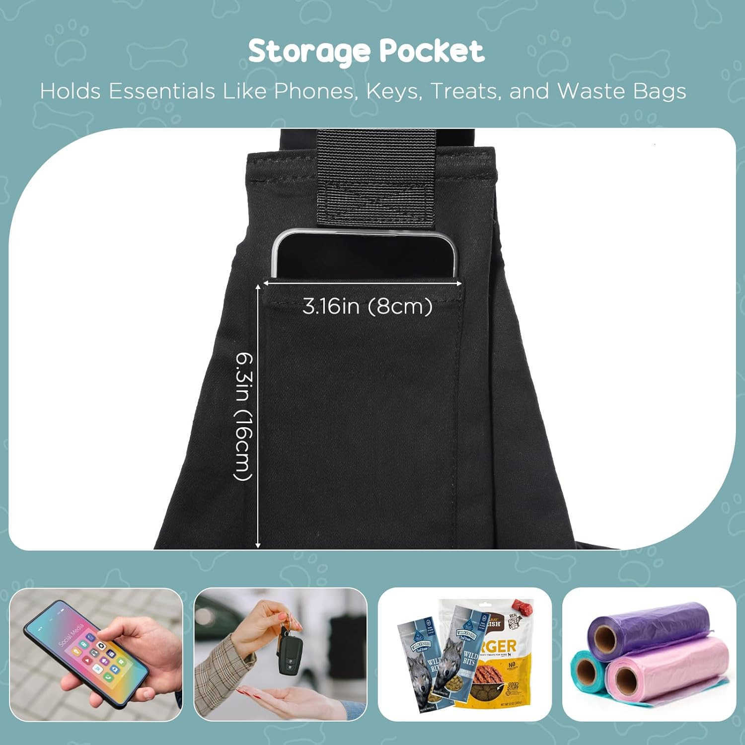 Dog Sling for Small Dog Cats Under 15lbs HandsFree Crossbody Pet Carrier with Adjustable Padded Strap Extra Pocket Safe Soft Pouch Bag for Puppies Wal