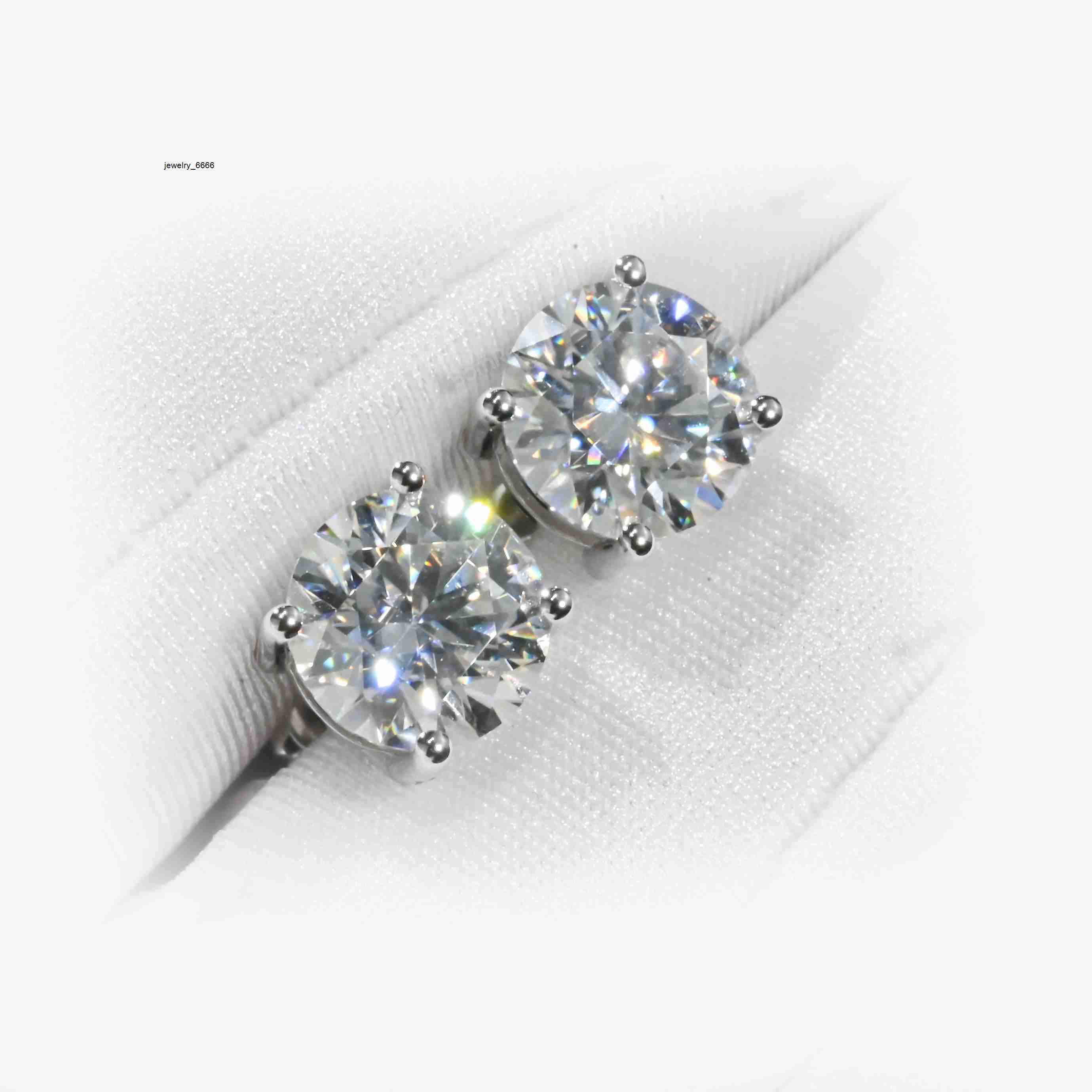 Elisa Igi GIA Certified Created Lab Sapphire Grown 4 Carat Diamond Stud Earrings 10K 14K 18K Solid Gold Tear Drop Earring