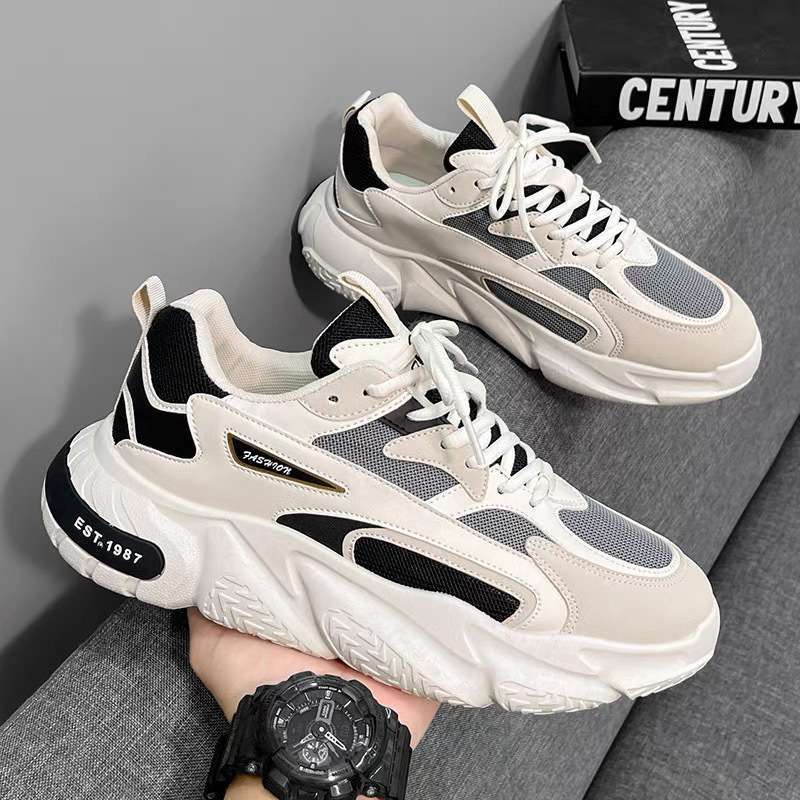 mens thicksole clunky sneakers comfortable sport footwear with durable mesh upper enhanced cushioning