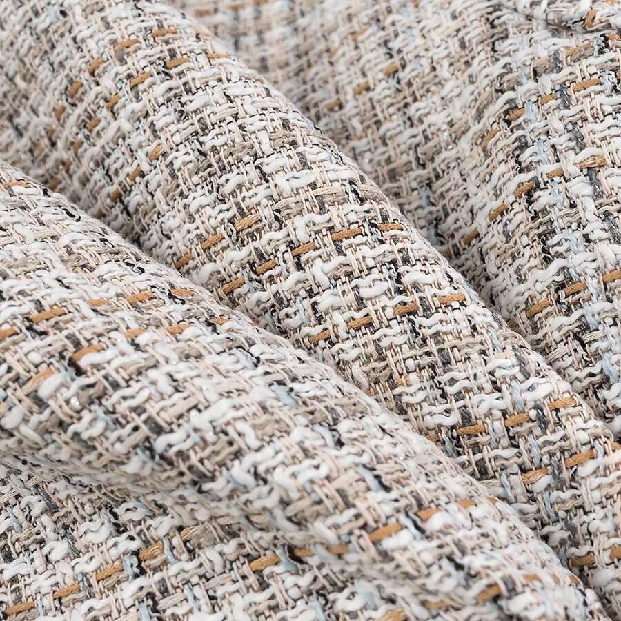 DHEssentials 2025 Autumn New French Style Small Chanel Button Textured Round Neck Long Sleeve Blazer