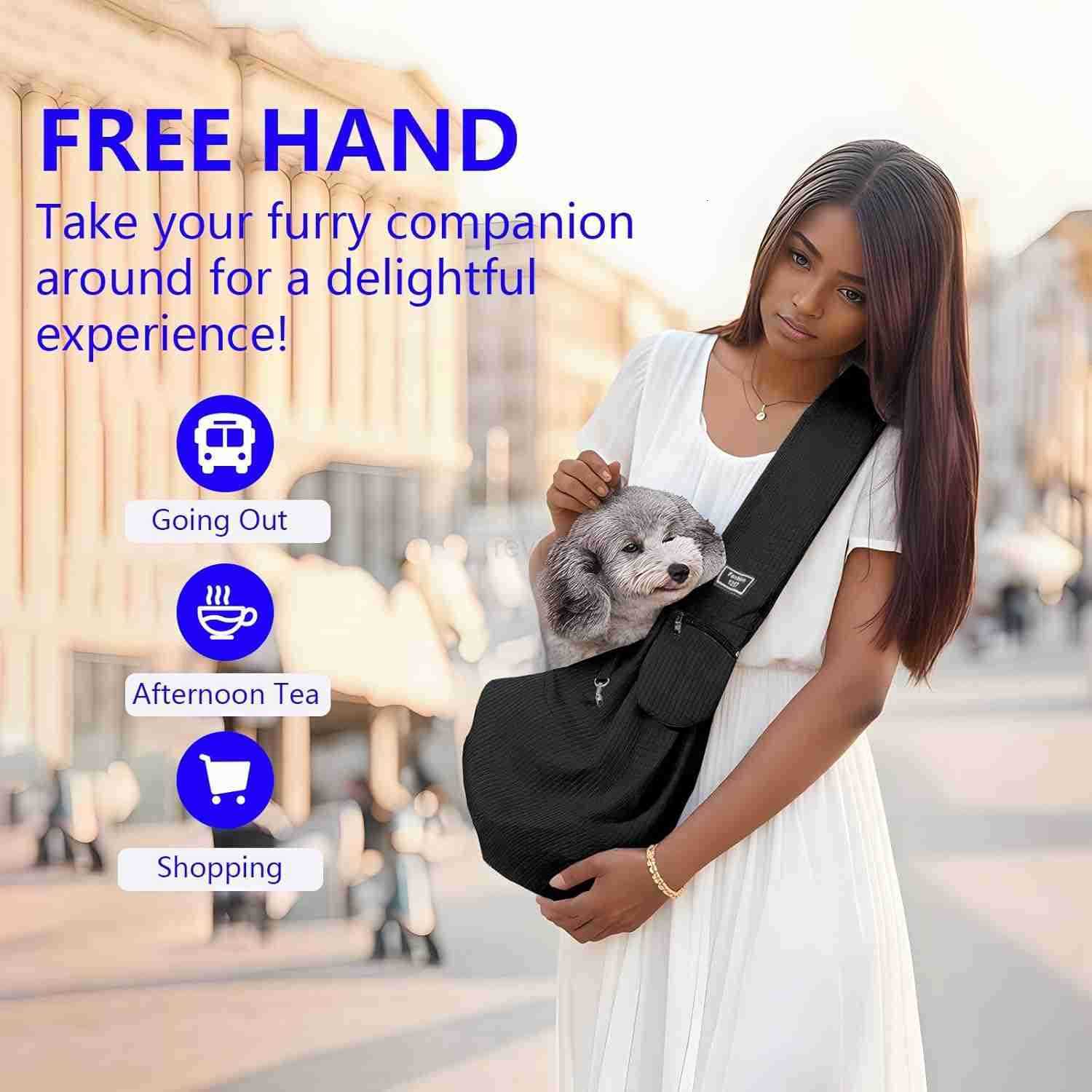 Dog SlingDog Slings for Small Dogs for 312 lbsPuppy Sling Made of Waterproof and AntiStatic Fabric Cat Sling with Storage Bag AntiDetachment Make It E