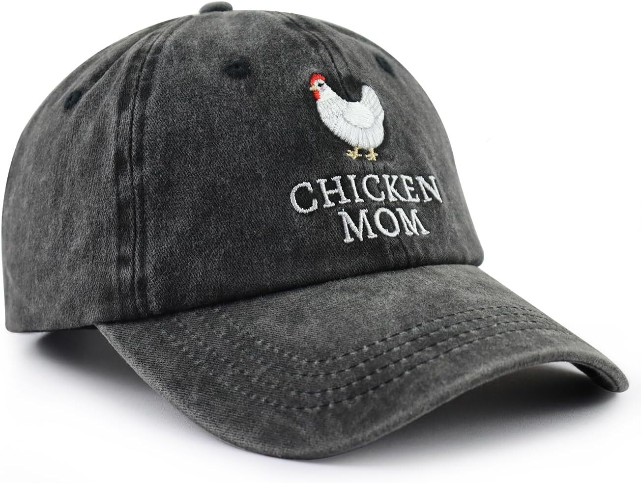 Mom and Chicken Dad Hat for Women Men, Funny Adjustable Cotton Embroidered Farm Hen Lovers Baseball Cap