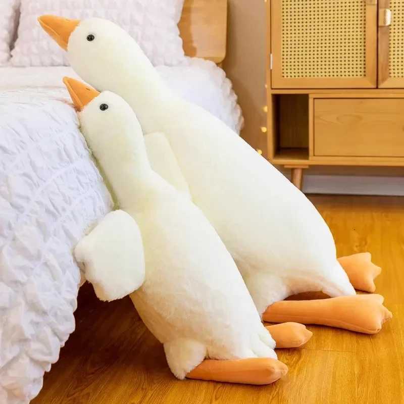 50190cm Cute Big White Goose Plush Toys Kawaii Huge Duck Sleep Pillow Cushion Soft Stuffed Animal Doll Birthday Gift for Kids Z250912