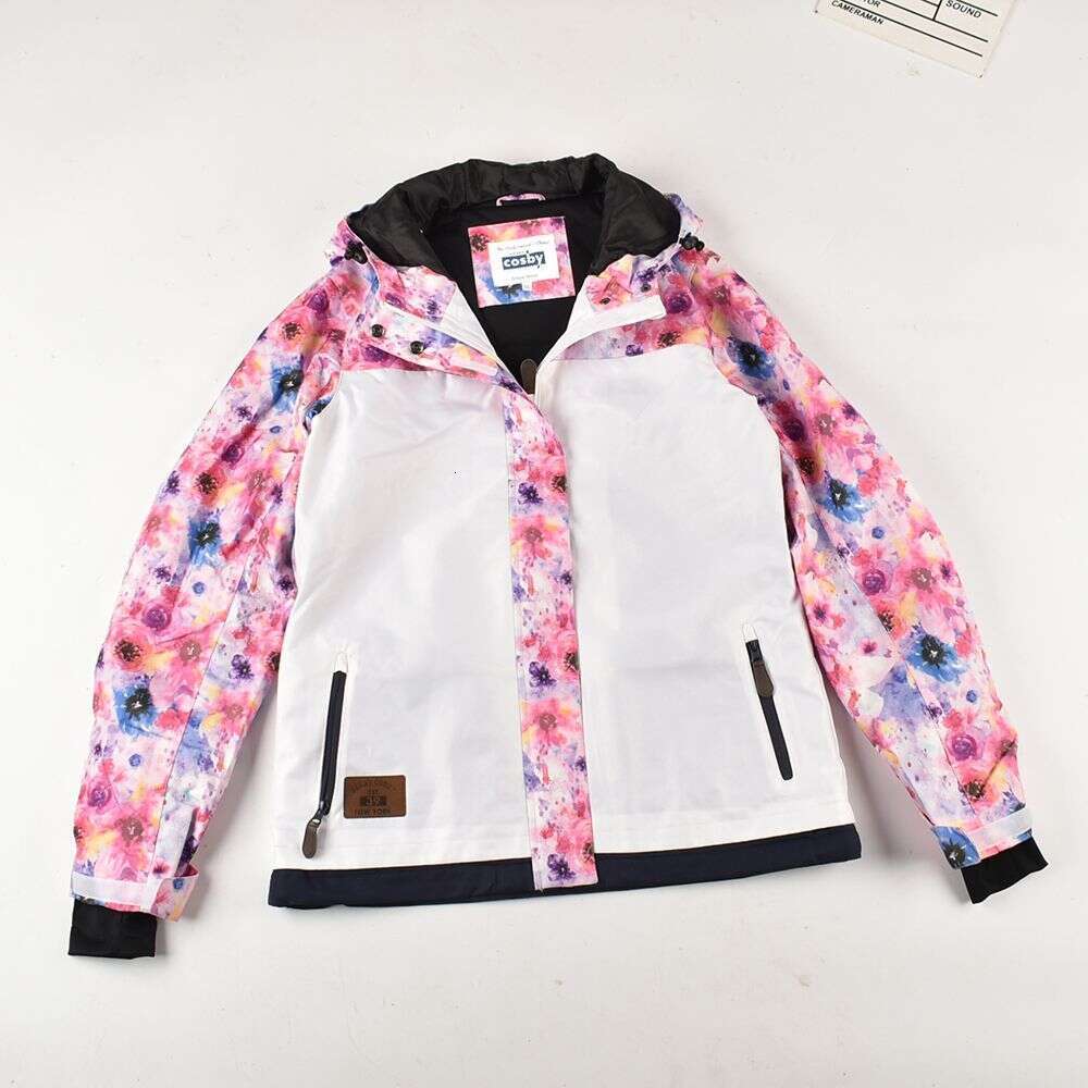 2025 Women Ski Jacket Waterproof Windproof Alpine Snow Coat Winter Snowboarding Jacket with Colorful Pattern