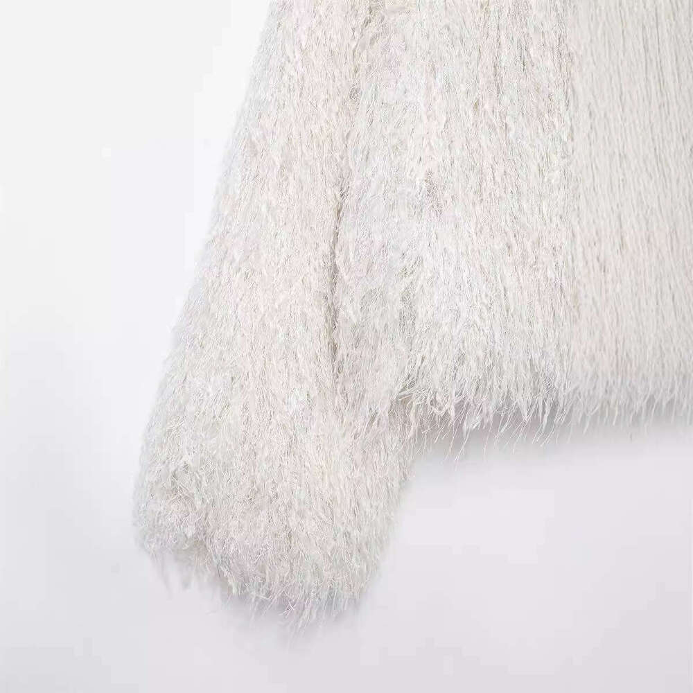 DHEssentials Autumn New Furry Solid Color Short Trench Coat Little Chanel Style Elegant Niche Design