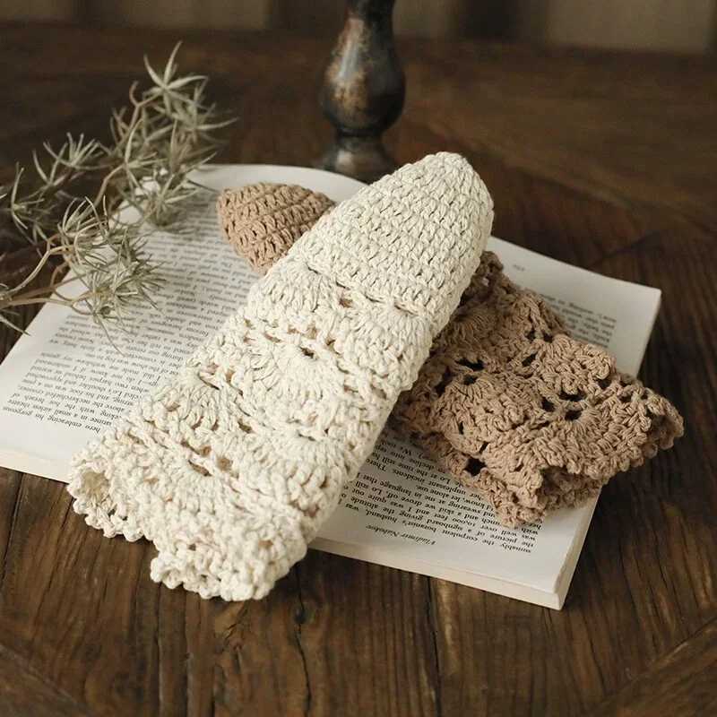 new HandKnitted Flower Hollow Thin Spring and Summer Lace Breathab Kerchi Crochet Toe Cotton Thread Hat Fa G250910