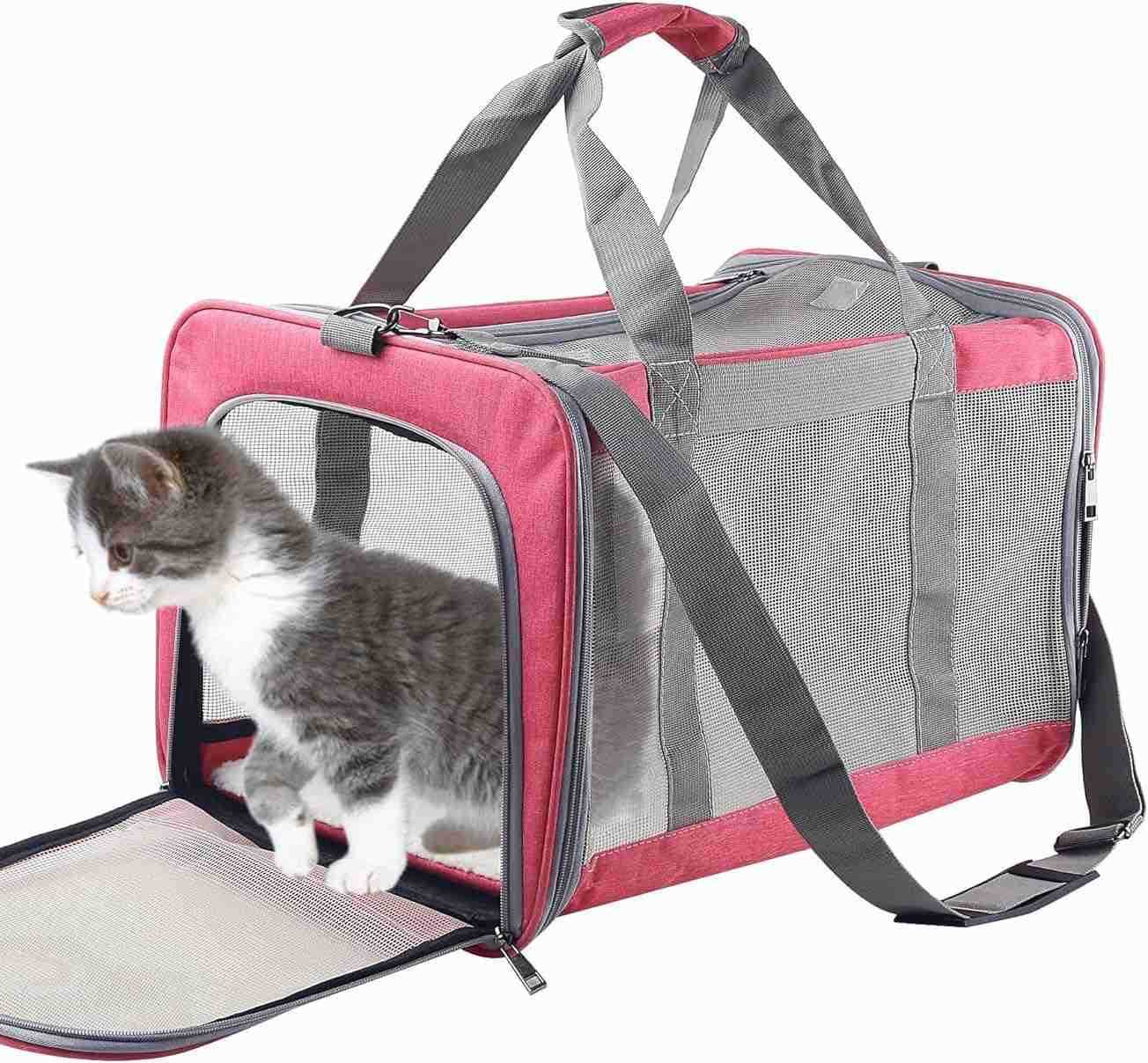 Cat Dog Carrier for Small Medium Cats Pet Carrier for Large and Medium Cats Puppies Portable Cat Carrier Soft Pet Carrier for Cats Cat Bag Carrier Air