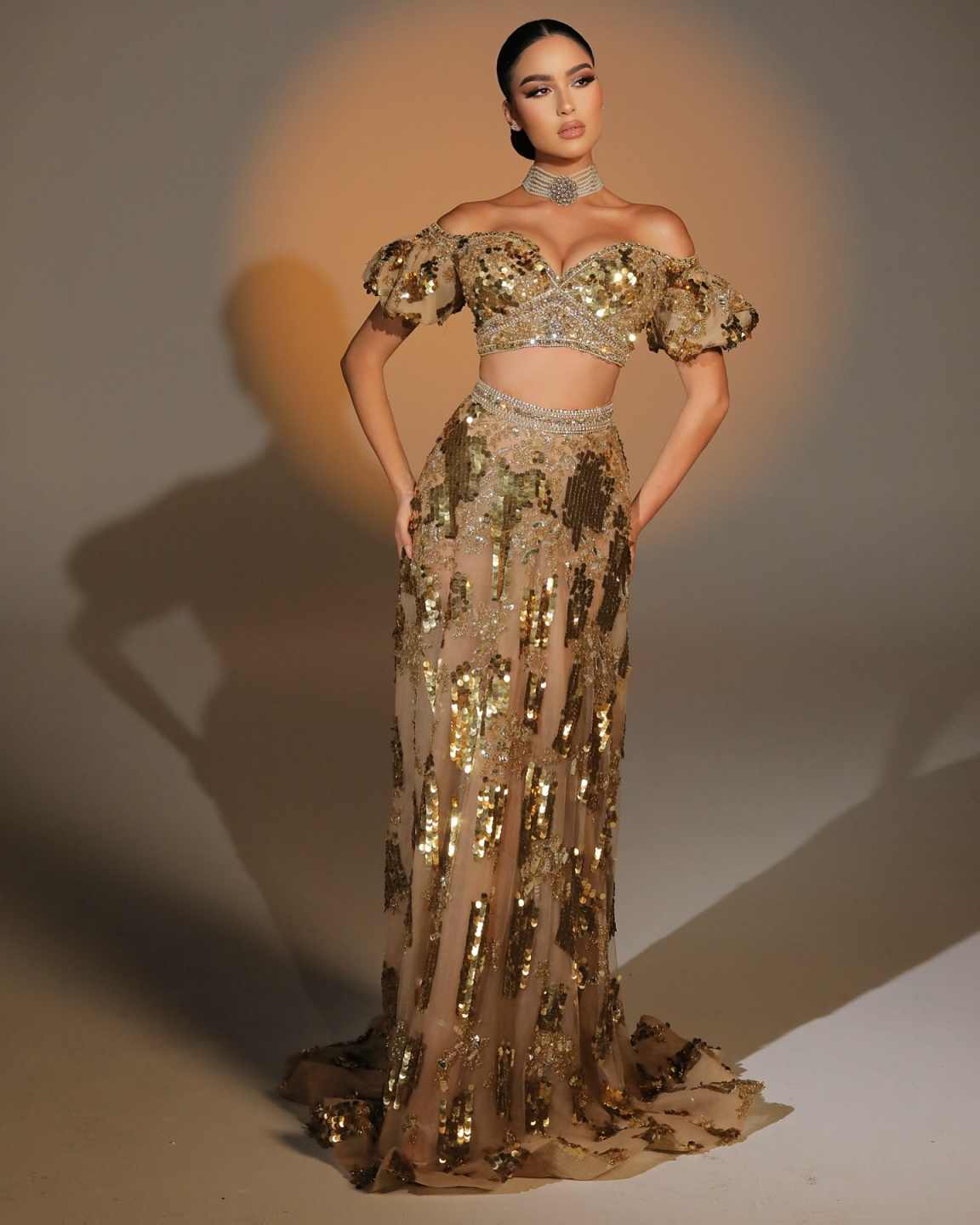 Sexy Evening Dress 2 pieces Sweetheart Short Sleeve Appliques Sequins Rhinestone Beading Celebrity Birthday Party Customized