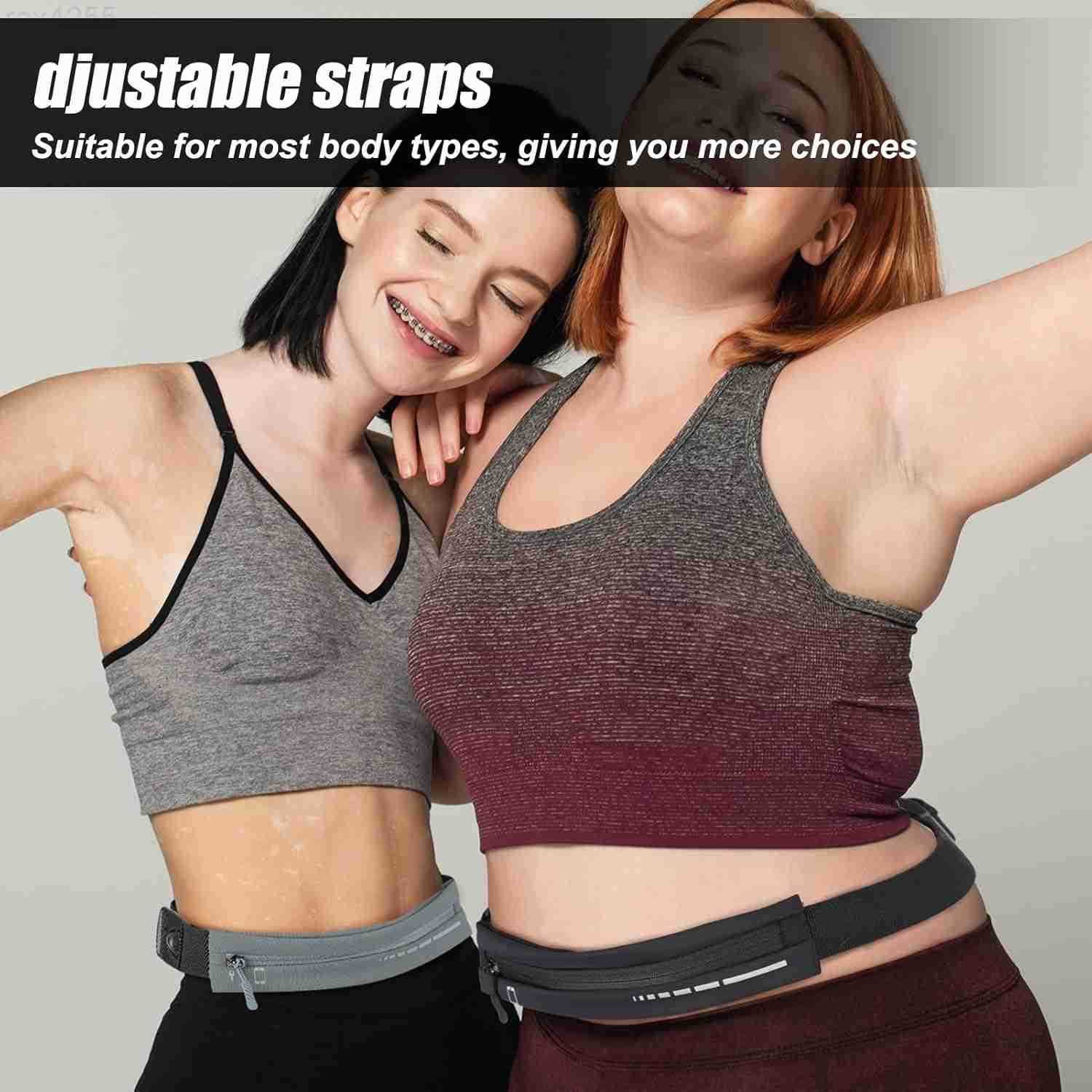 2 PCS Slim Running Belt Fanny Pack Running Phone Holder Runners Pouch Waist Pack for Workout Money Belt Running Gift Gear Accessories for Women Men Wa