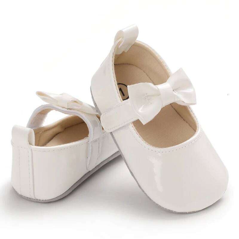 Girls Bowknot Princess Dress PU Anti-slip Soft Sole Infant First Walkers Newborn Crib Baby Shoes
