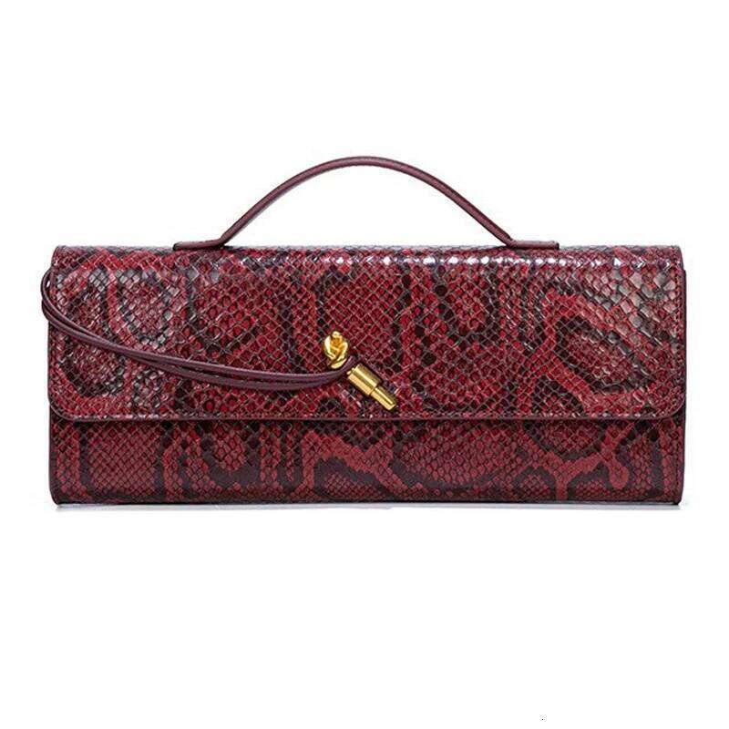 Women Snake Pattern Crossbody Premium Sense Daily Women's Niche Design Long Clutch Plug Shoulder Bag High Qualit