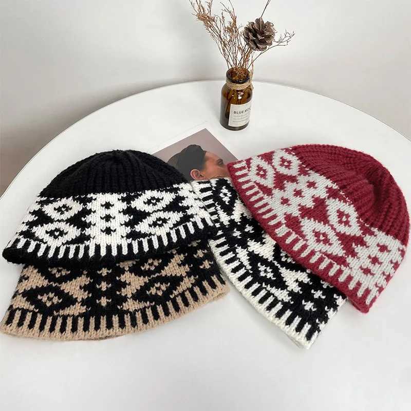 Argy Print Beanie Soft Warm Knit Hat for Men Wen Stretchab Slouchy for Casual Travel G250910