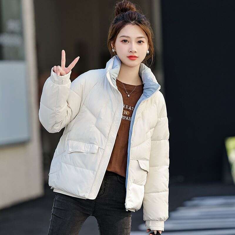 Down Short Style New Women's Autumn And Winter Standing Collar Thick Loose Fashionable Small Cotton Jacket