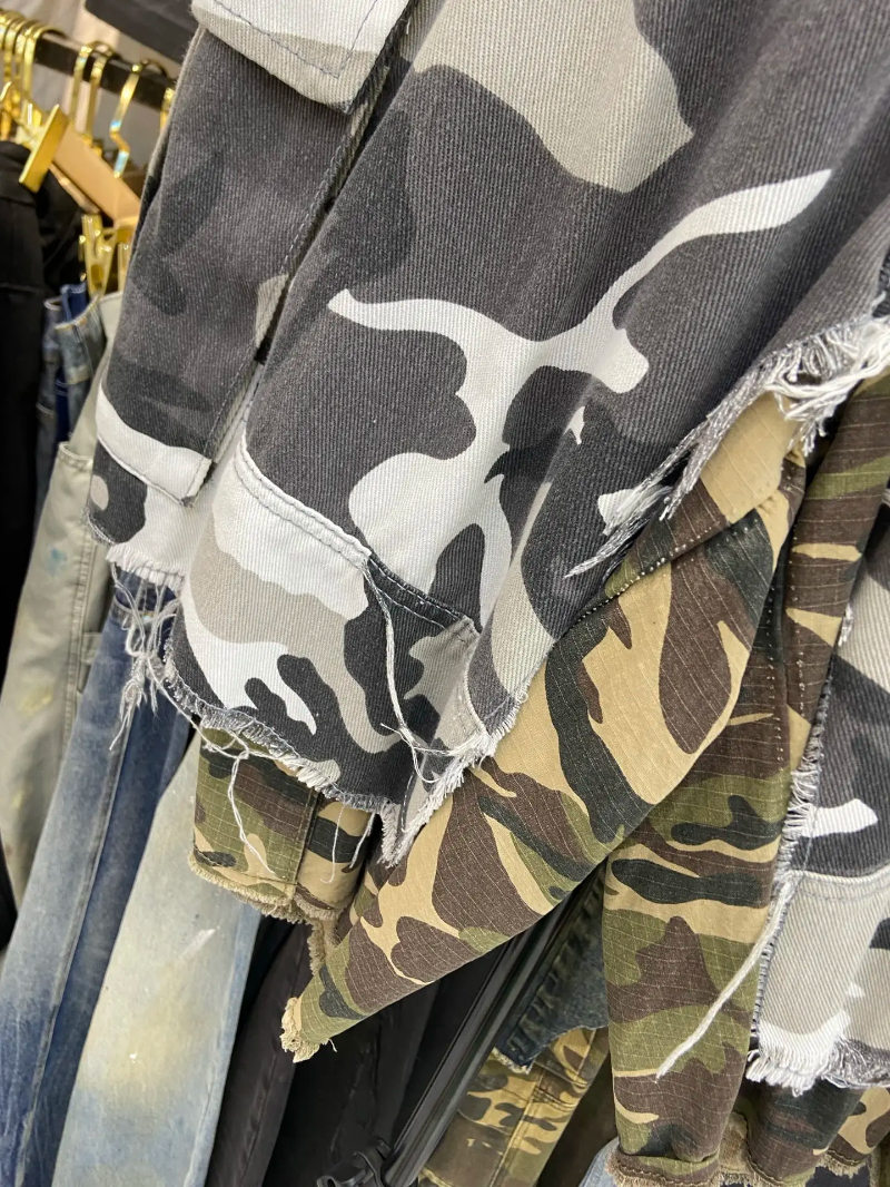 MIJKO Fake Two Piece Spliced Camouflage Cargo Shorts ZJ054