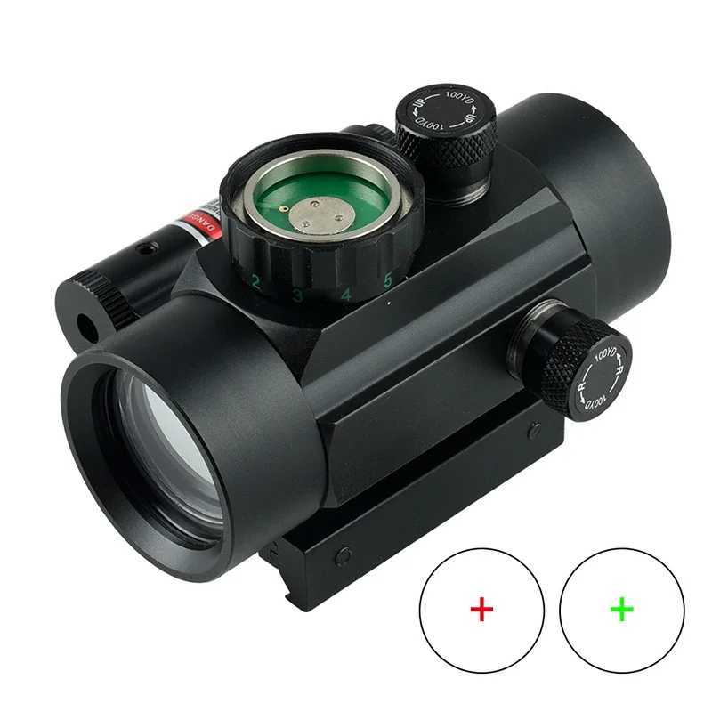 1x40 Full Coating Cross Sight Redgreen Illuminated with Laser Aiming Hunting Riflescope Compact Optics Scope 1120mm Rail Mount W250912