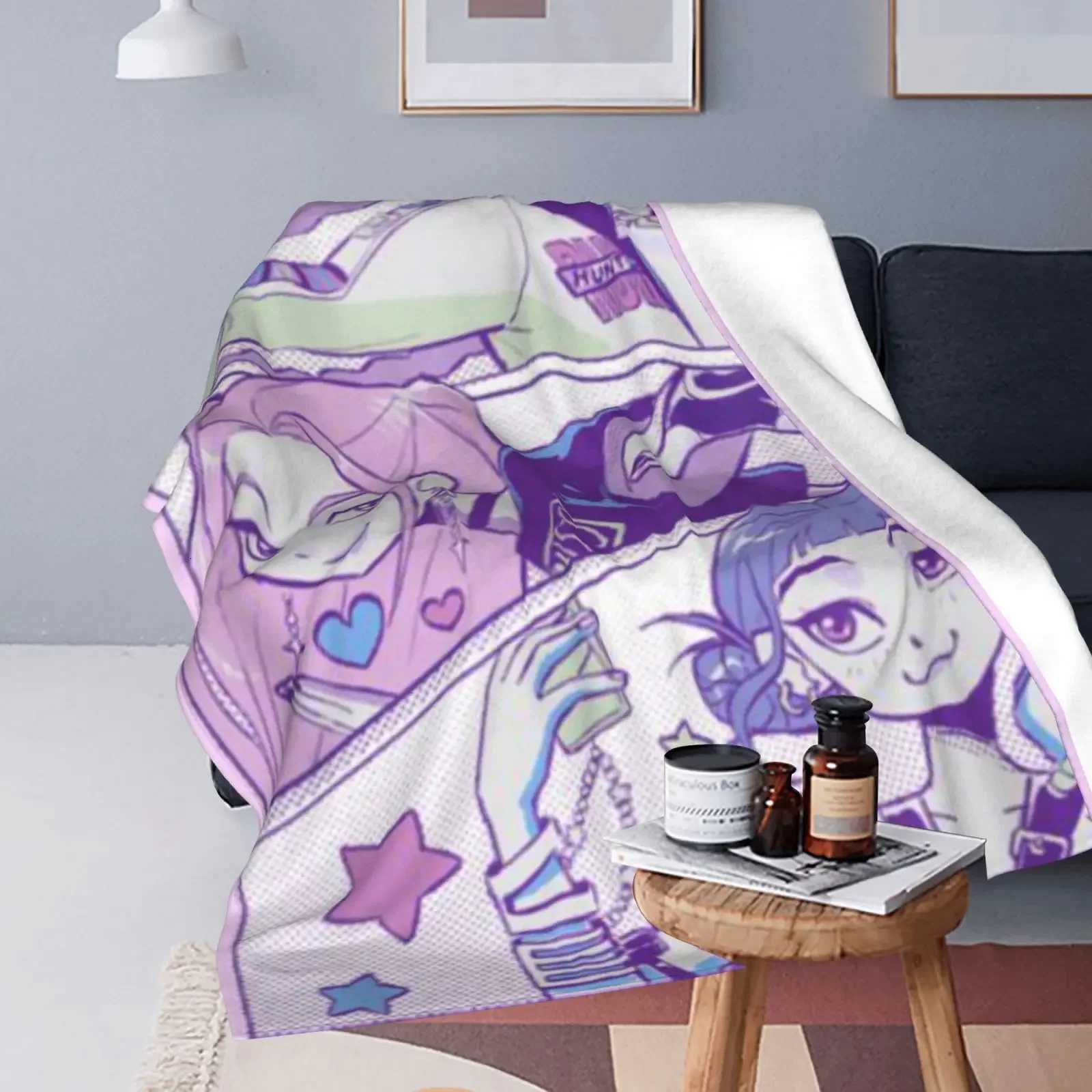 Cool KPop Demon Anime Hunter Super Soft Flannel Blanket For Sofa Couch BedspreadLightweight Throw Blanket For Living RoomXJ250912