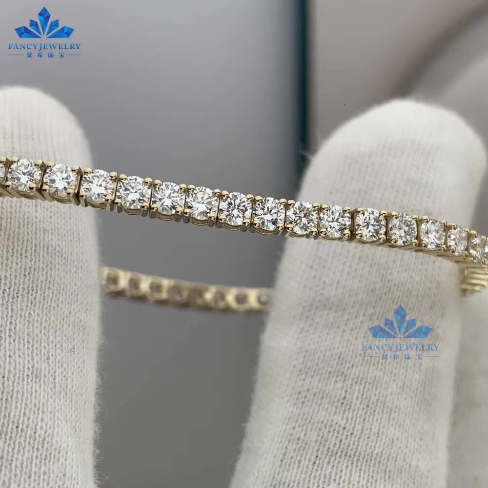Custom HPHT CVD IGI DEF VVSVS LabGrown Diamond Tennis Bracelet 10K 14K White Gold 2mm 3mm 4mm Vintage for Womens Parties