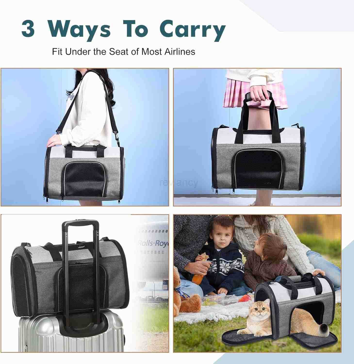 SoftSided Kennel Pet Carrier for Small Dogs Cats Puppy Airline Approved Cat Carriers Dog Carrier Collapsible Travel Handbag Car SeatW250911