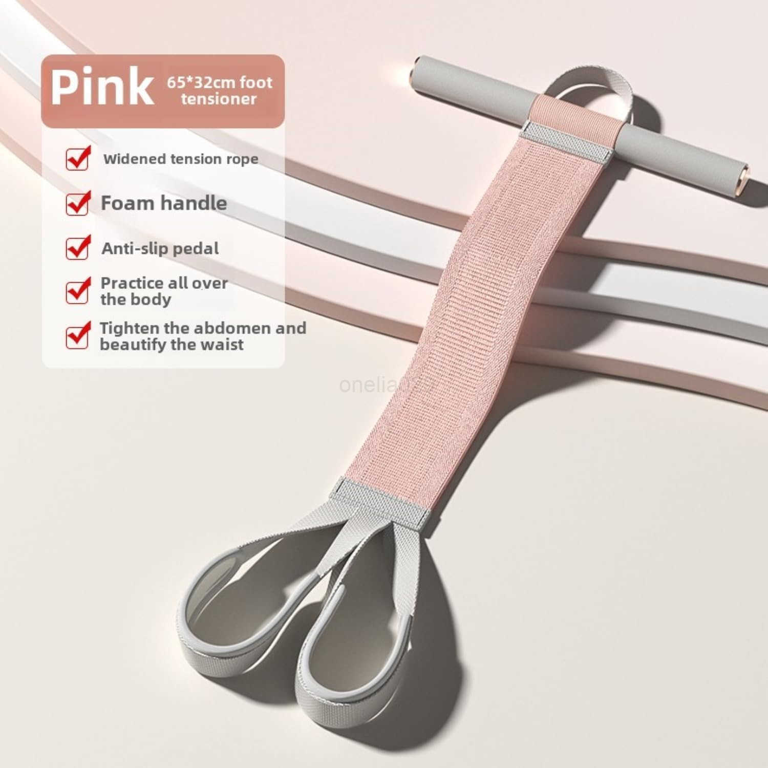 2025 New Yoga Pedal Resistance Fabric Band with Handles AntiBroken Elastic Sit Up Pull Rope for Strength Training 120lb FullBody Excercise Band Portab