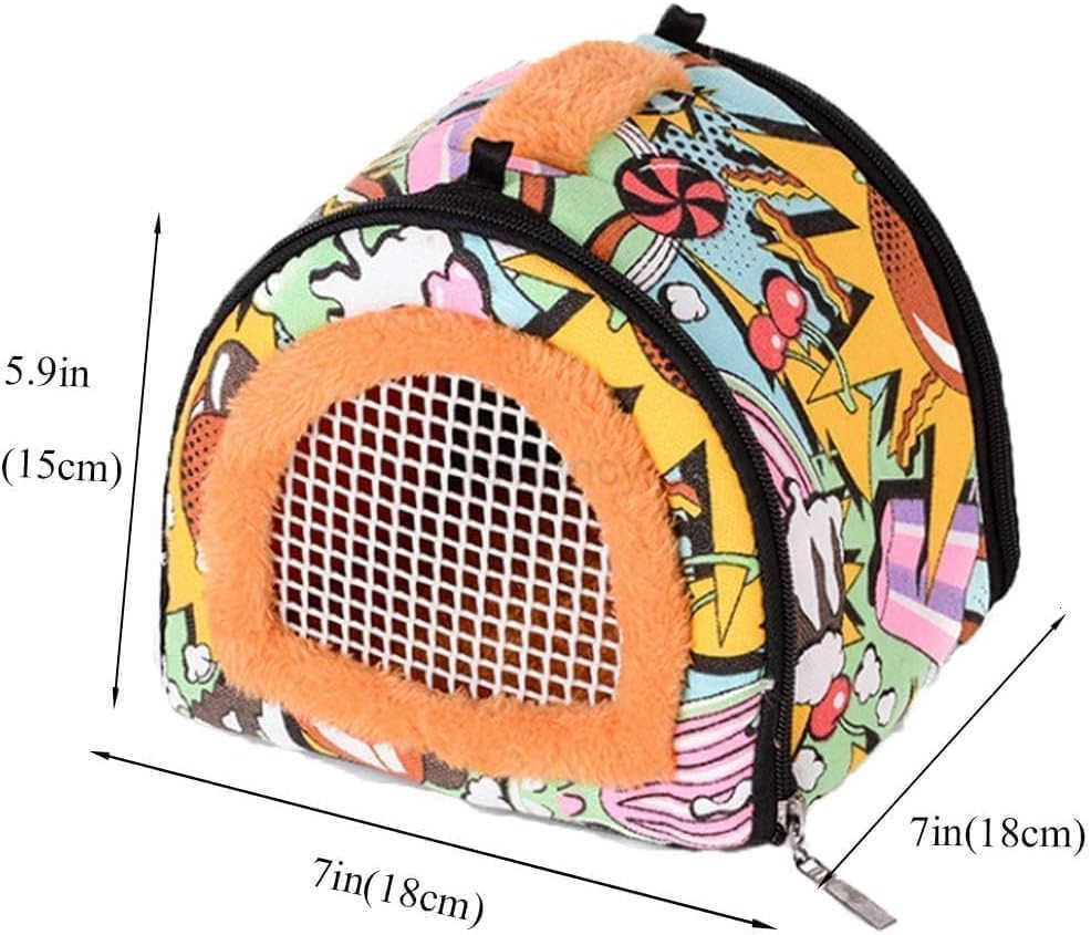 Hamster Carrier Bag Gerbil Outgoing Travel Pouch Sugar Glider Breathable Carrying Strap with Zipper Suitable for Rat Hamster MiceW250912