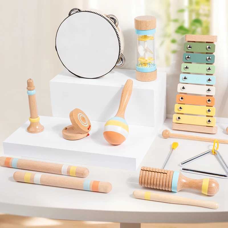 Wooden Musical Instrument Montessori Music Set Baby Children Percussion Instrument Toy Early Educational Knocking Toys for Kids C250912