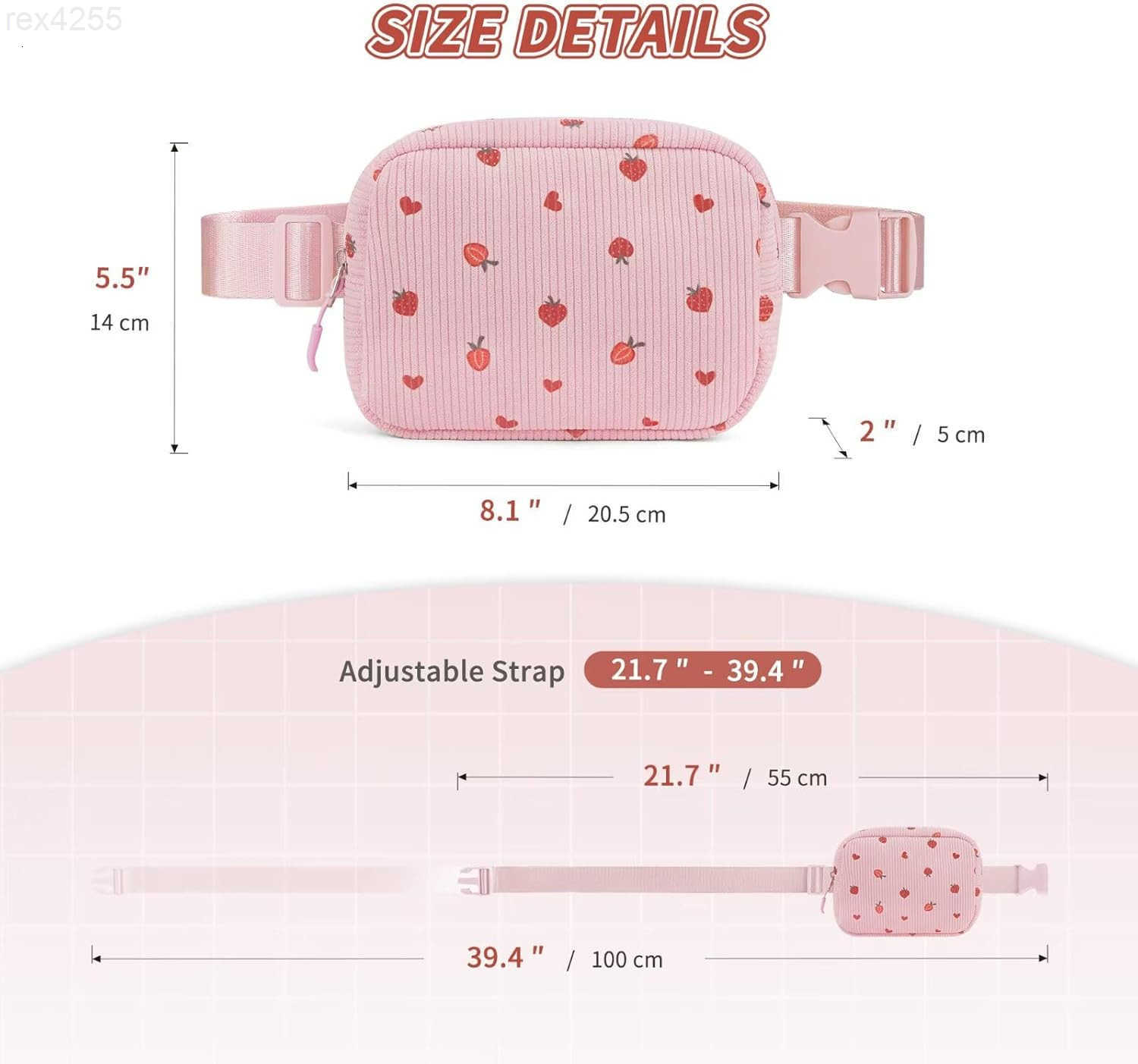 Cherry Fanny Pack for Girls Purse for Teen Girls Kids Belt Bag Crossbody Bag Fashion Waist Pack Travel Hiking Cycling Running BeigeW250912