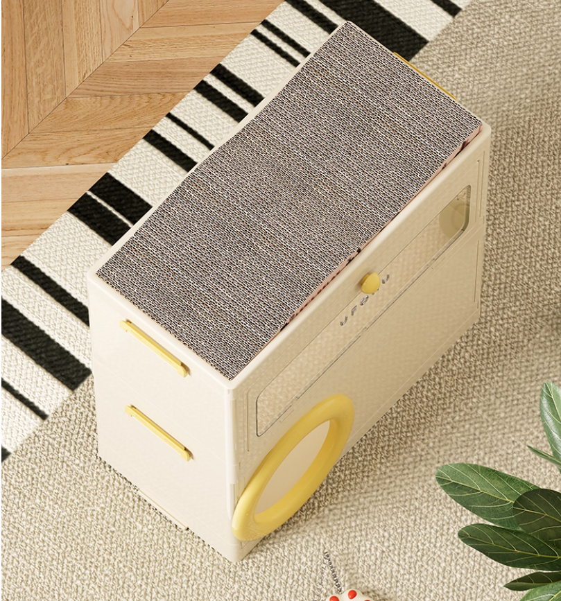 Ergonomic Cat Nap Pod: Multi-functional Pet Home w/Scratch Surface