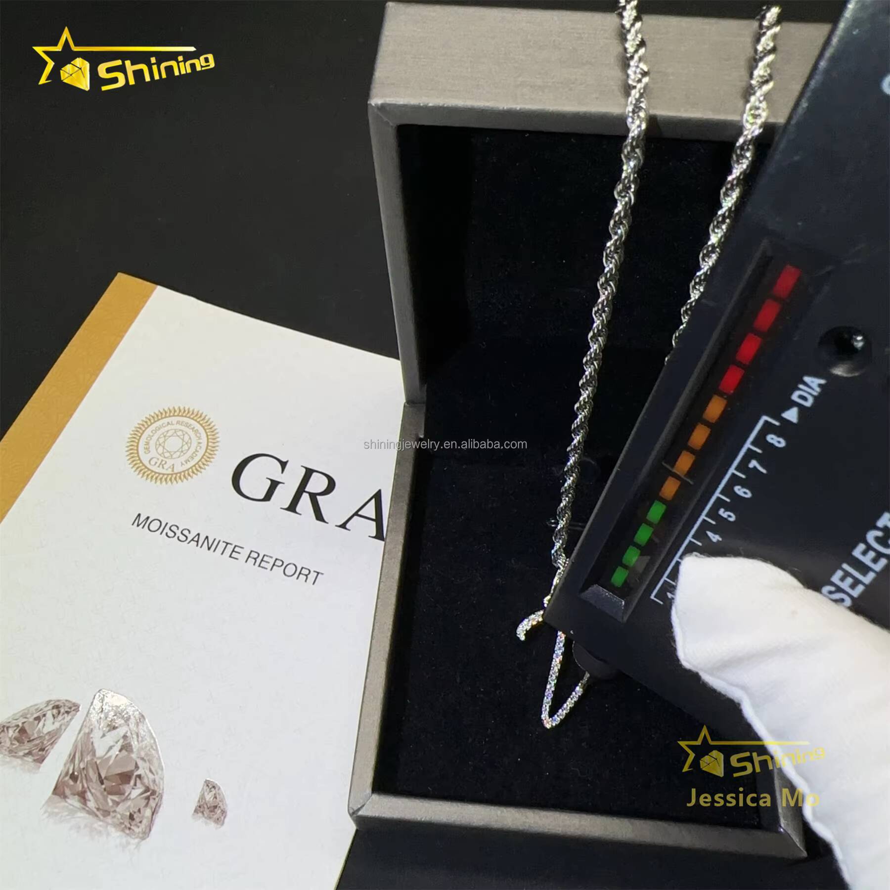 Fashion Unisex Elegant Luxury Jewelry GRA Certified 925 Sterling Silver FL Moissanite DIamond Initial Curve Letter Pendants