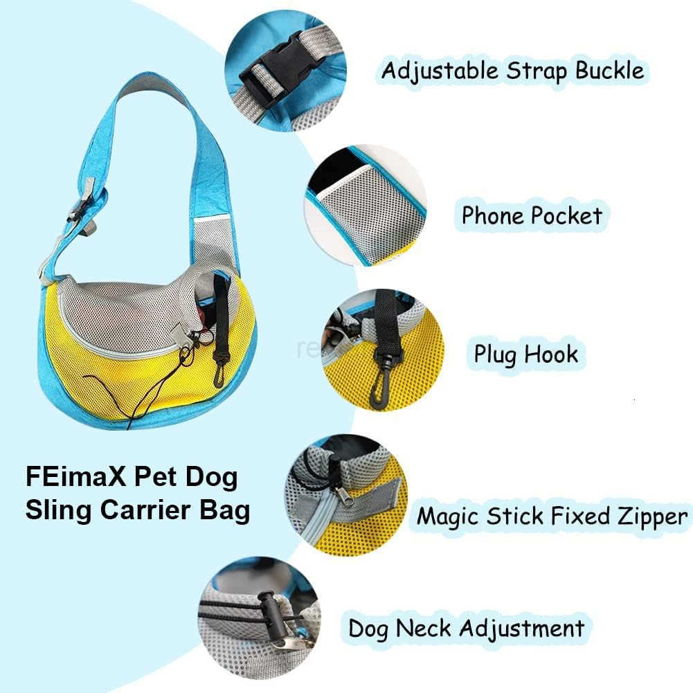 Pet Dog Sling Carrier Puppy Pet Slings Bag for Small Dogs Cats Satchel Carriers Breathable Mesh Hand Free with Adjustable Strap Doggie Crossbody for O