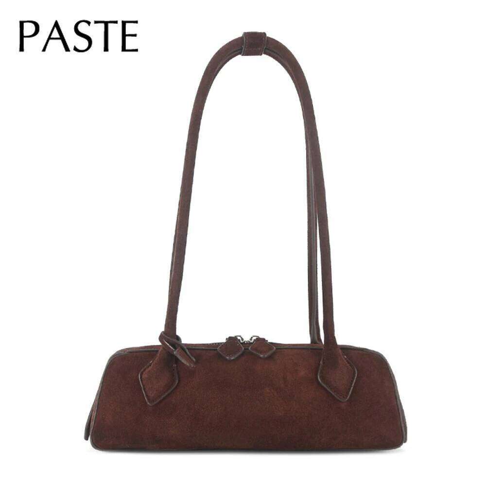 Customized Slender Sausage Shape French Niche Commuting Tote Matting Chamois Long Handle Women Handbag Armpit Shoulder Bag