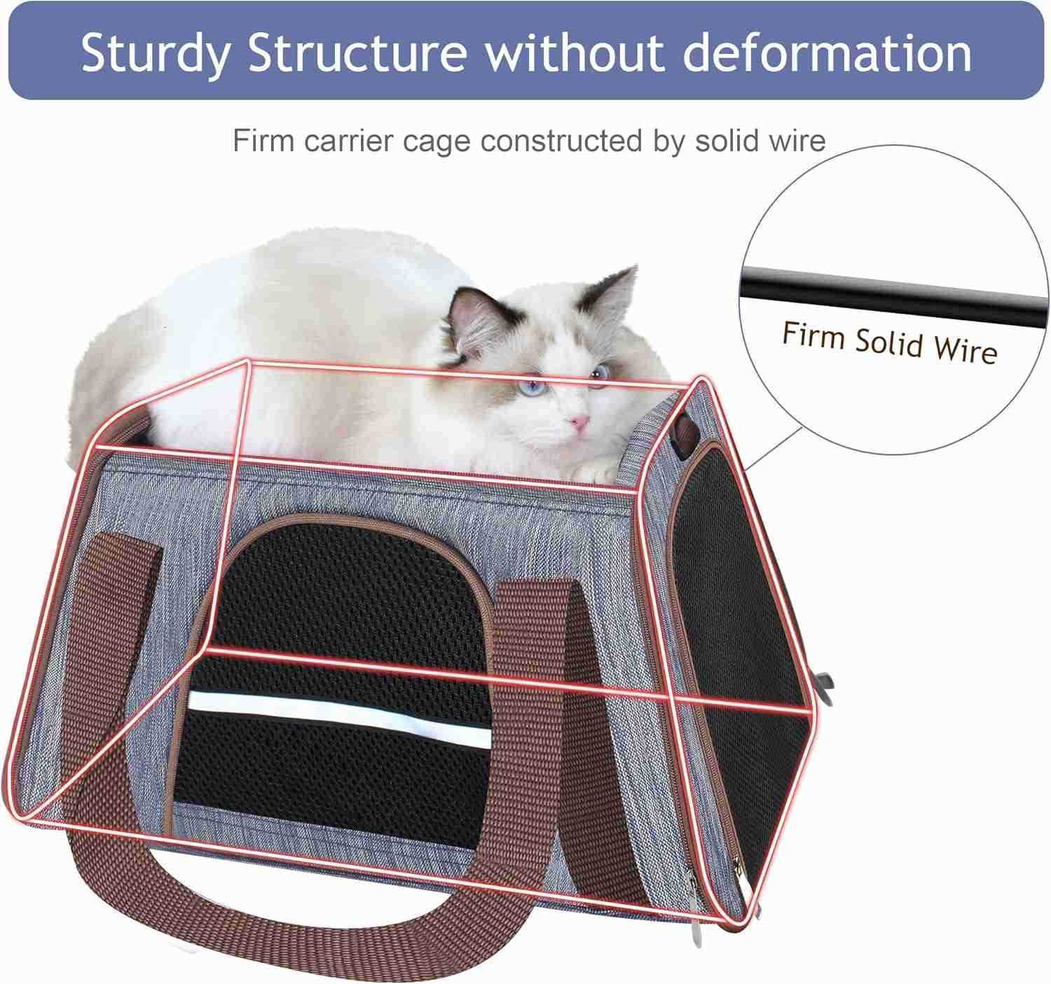 Soft Cat Carrier with Top Mesh Window Pet Carrier Breathable for Medium Cats and Small Dogs Puppies up to 15 lb BlueW250912