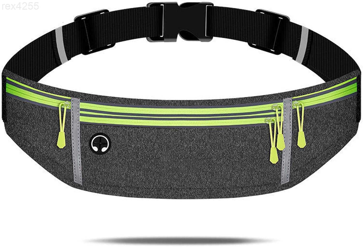 Waist pack sport running Belt Pack with adjustable Strap for running hiking travel outdoors sport Grey 3 PocketsW250912