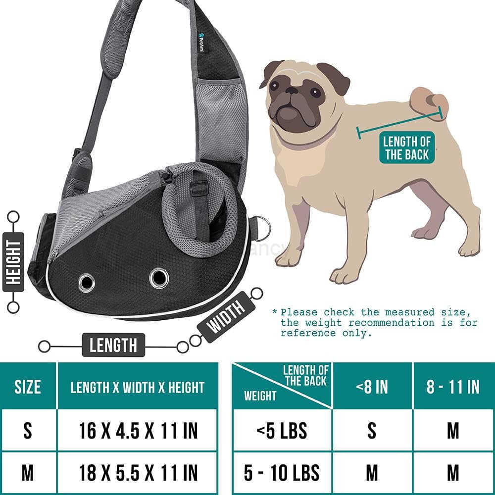 PetAmi Dog Sling Carrier for Small Dogs Puppy Carrier Sling Purse Dog Bags For Traveling Carrying Bag to Wear Medium Cat Adjustable Crossbody Pet Slin