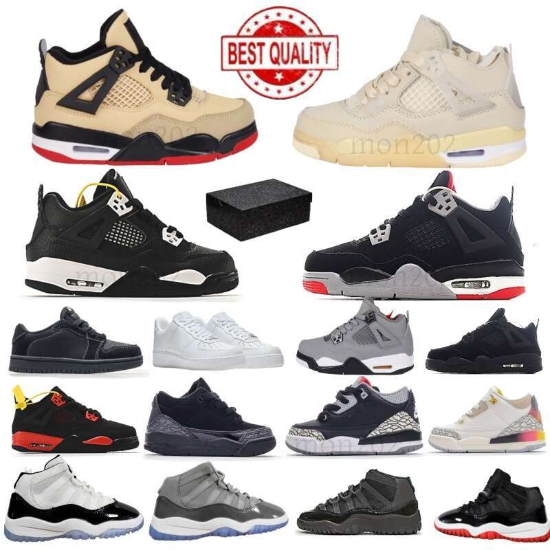 kids shoes 4 11 Basketball Shoes For Men Women 4s Sneaker Military Black Cat Pine Green Seafoam WhiteOreo Red Thunder Unc Bred Cacao Medium Olive Sail