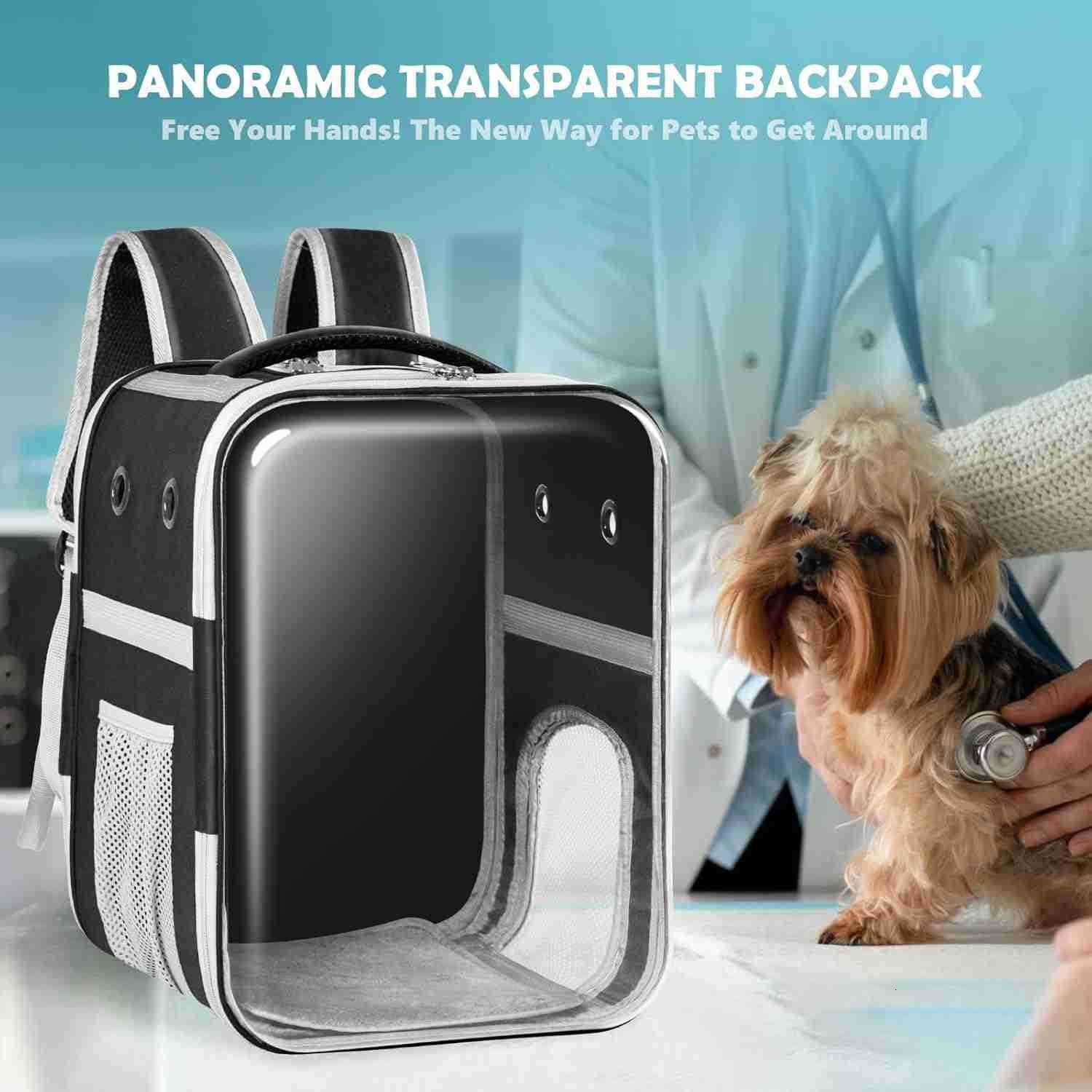 Clear Cat Backpack Carrier Dog and Cats Backpack Bubble Space Capsule Cat Bag Carrier Breathable and Suitable Panorama Pet Backpacks for BikingTraveli