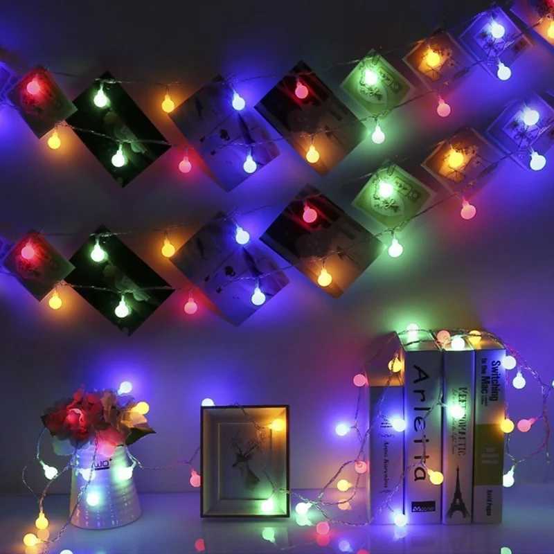 LED Ball Garland Lights Fairy String RGB Waterproof Outdoor Lamp Christmas Holiday Wedding Party Lights Decoration C250912